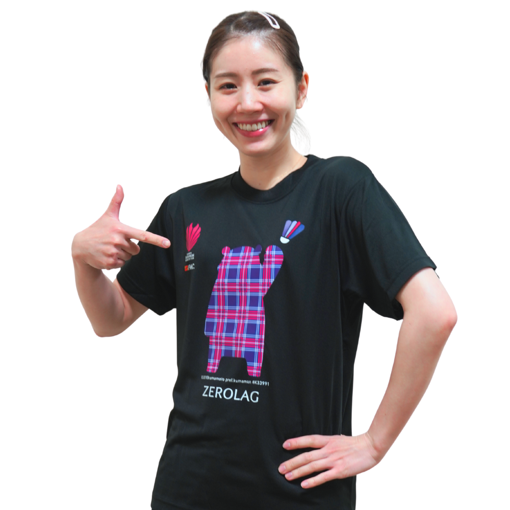 【ZEROLAG】イフミック加工パフォーマンスウェア チェックTシャツ くまモンver.