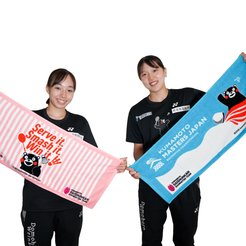 熊本マスターズジャパン ストライプフェイスタオル くまモンver.