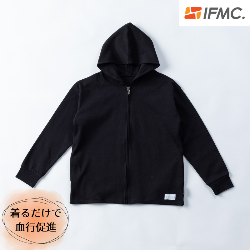 【イフミック加工パフォーマンスウェア】スウェットジップパーカー(ブラック)