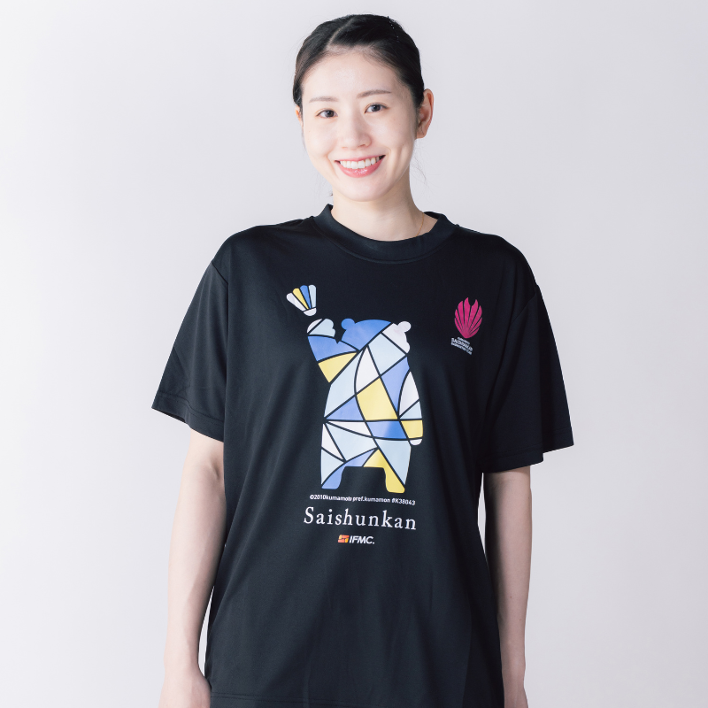 【イフミック加工パフォーマンスウェア】ブロッキング・ブルーTシャツ くまモンver.