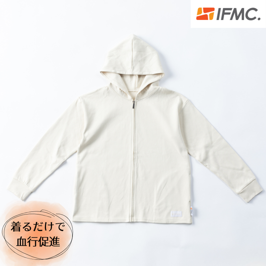 【イフミック加工パフォーマンスウェア】スウェットジップパーカー(オフホワイト)