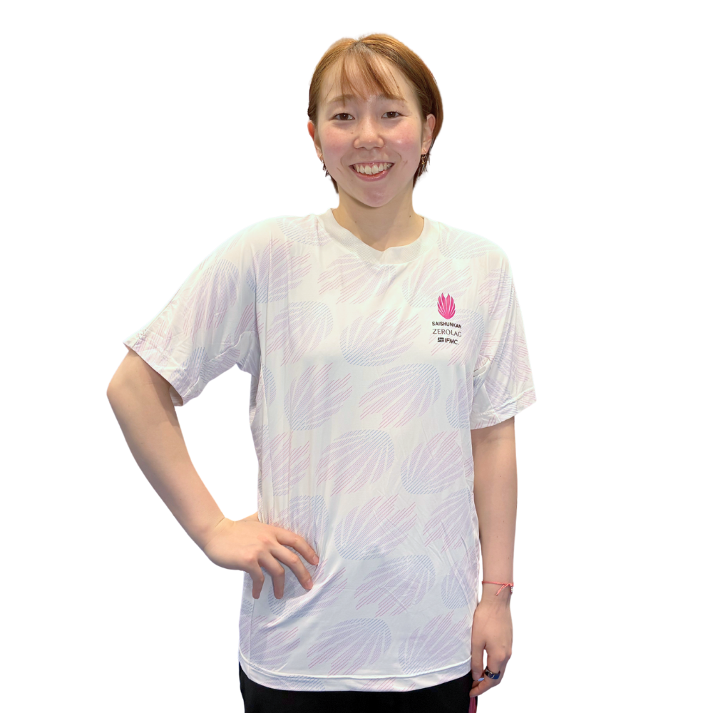 【ZEROLAG】イフミック加工パフォーマンスウェア　接触冷感フルプリントロゴTシャツ（ホワイト）